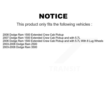Front Disc Brake Caliper Coat Rotor & Semi-Metallic Pad Kit For Dodge Ram 1500 3500 2500 KCG-100730S