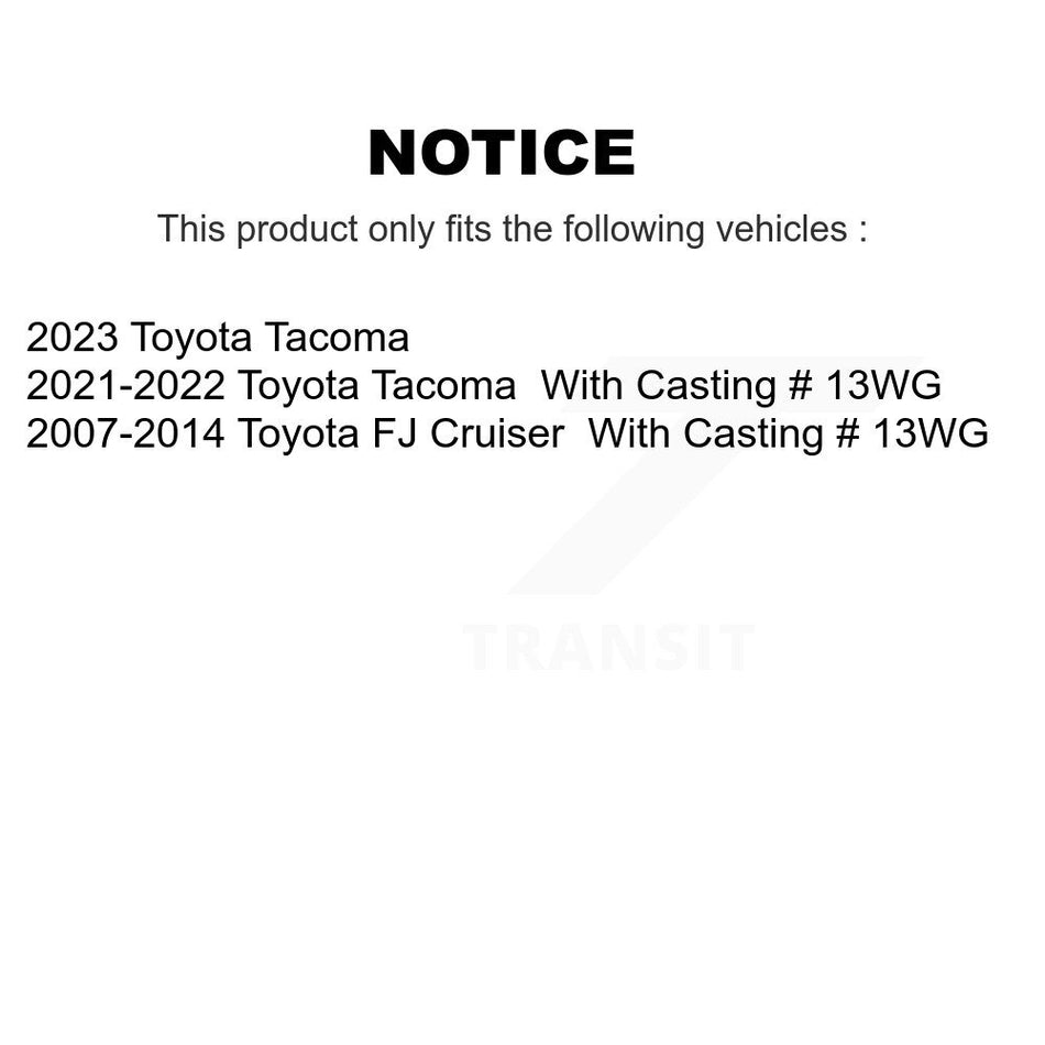 Front Disc Brake Caliper Coated Rotors And Ceramic Pads Kit For Toyota Tacoma FJ Cruiser KCG-100734C