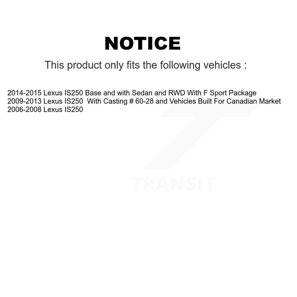 Front Disc Brake Caliper Coated Rotors And Semi-Metallic Pads Kit For Lexus IS250 KCG-100734S