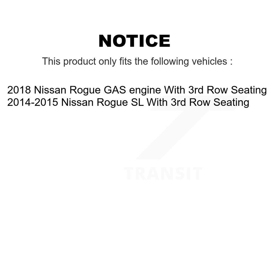 Front Brake Caliper Coat Rotor And Ceramic Pad Kit For Nissan Rogue With 3rd Row Seating KCG-100734T