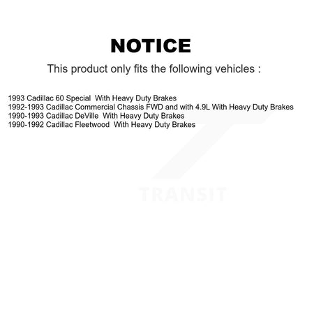 Front Brake Caliper Coat Rotor & Semi-Metallic Pad Kit For Cadillac DeVille Fleetwood 60 KCG-100751P