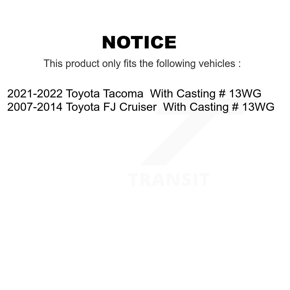 Front Disc Brake Caliper Coat Rotor & Semi-Metallic Pad Kit For Toyota Tacoma FJ Cruiser KCG-100751S