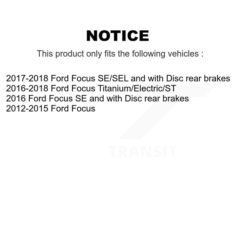 Rear Disc Brake Caliper Coated Rotors And Ceramic Pads Kit For Ford Focus KCG-100770N