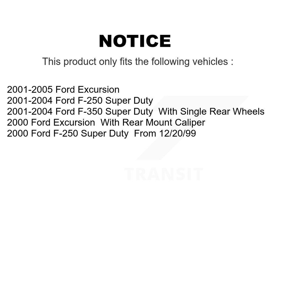 Rear Disc Brake Caliper Coat Rotor Semi-Metallic Pad Kit For Ford F-350 Super Duty F-250 KCG-100808N