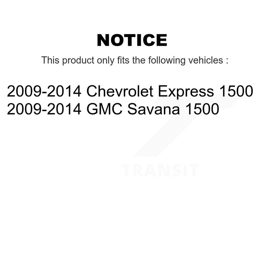Front Rear Brake Caliper Coat Rotor & Semi-Metallic Pad Kit (10Pc) For Chevrolet Express KCG-100808S