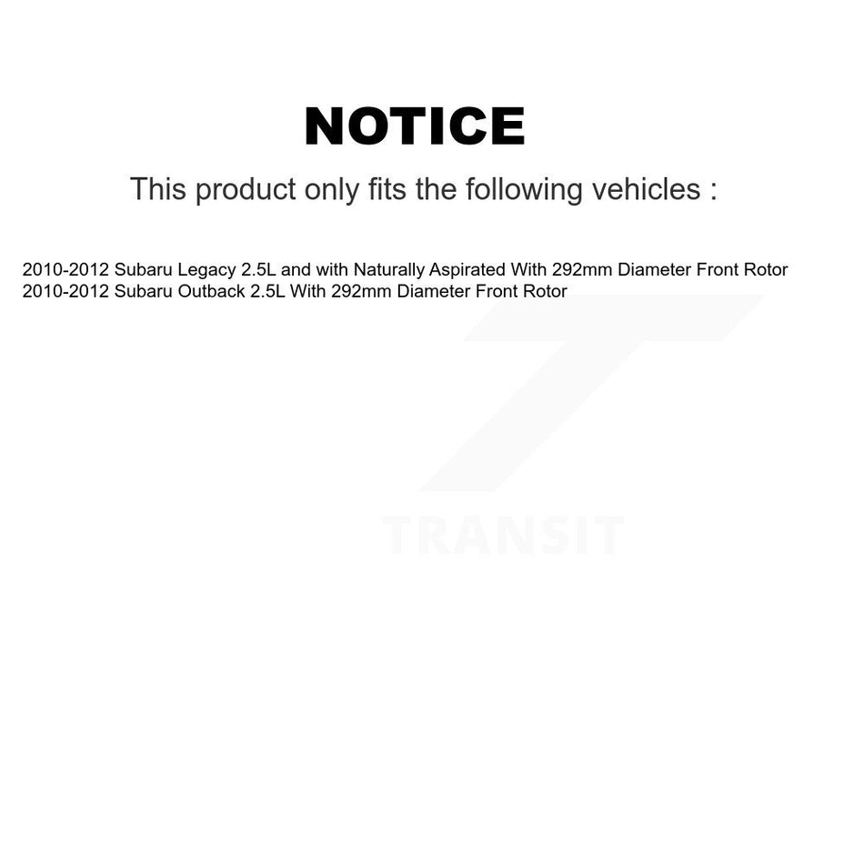 Front Rear Brake Caliper Coat Rotor And Ceramic Pad Kit (10Pc) For Subaru Outback Legacy KCG-100836C