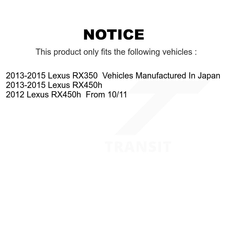 Front Rear Disc Brake Caliper Coat Rotor & Ceramic Pad Kit (10Pc) For Lexus RX350 RX450h KCG-100854T