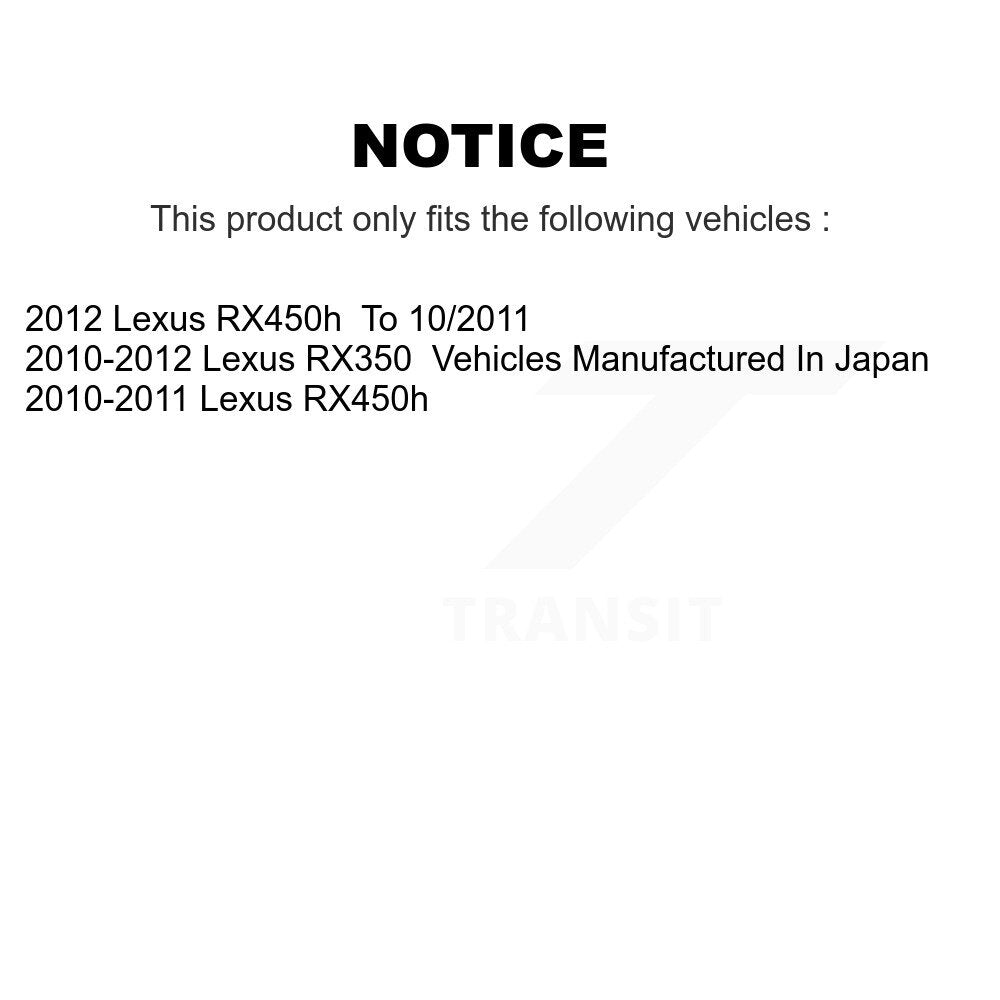 Front Rear Disc Brake Caliper Coat Rotor & Ceramic Pad Kit (10Pc) For Lexus RX350 RX450h KCG-100855T