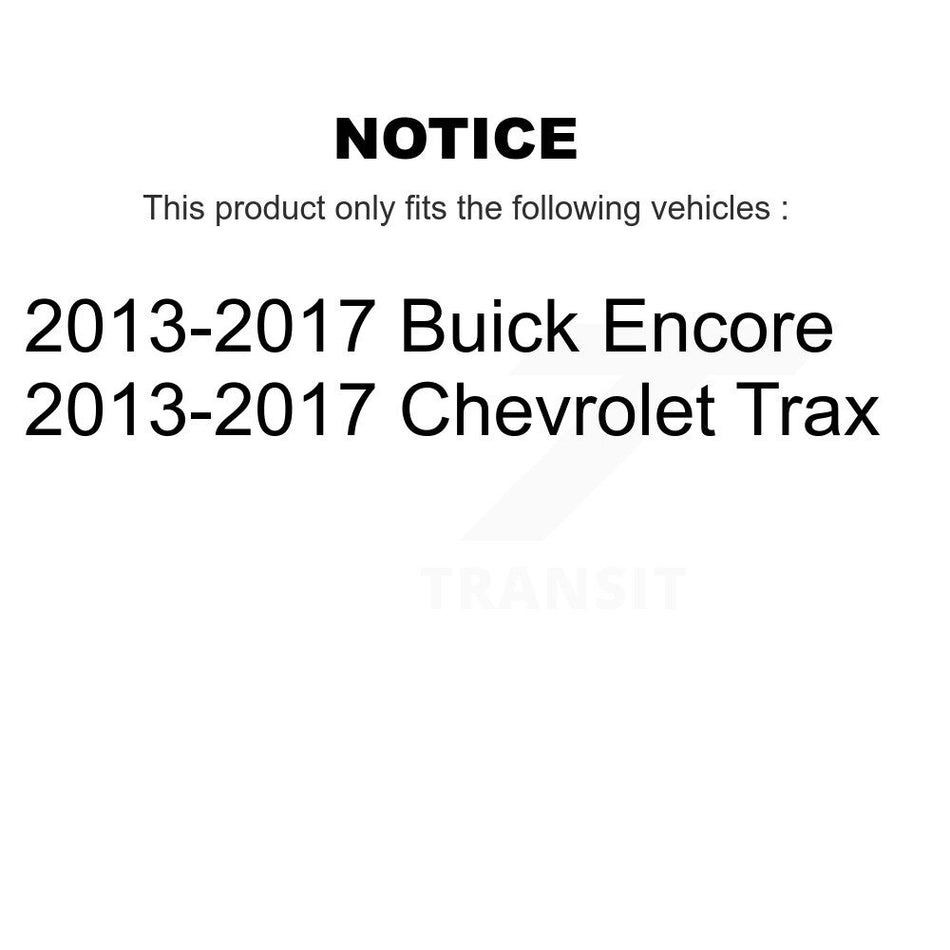 Front Rear Disc Brake Caliper Coated Rotors And Semi-Metallic Pads Kit (10Pc) For 2013-2017 Buick Encore Chevrolet Trax KCG-100859S