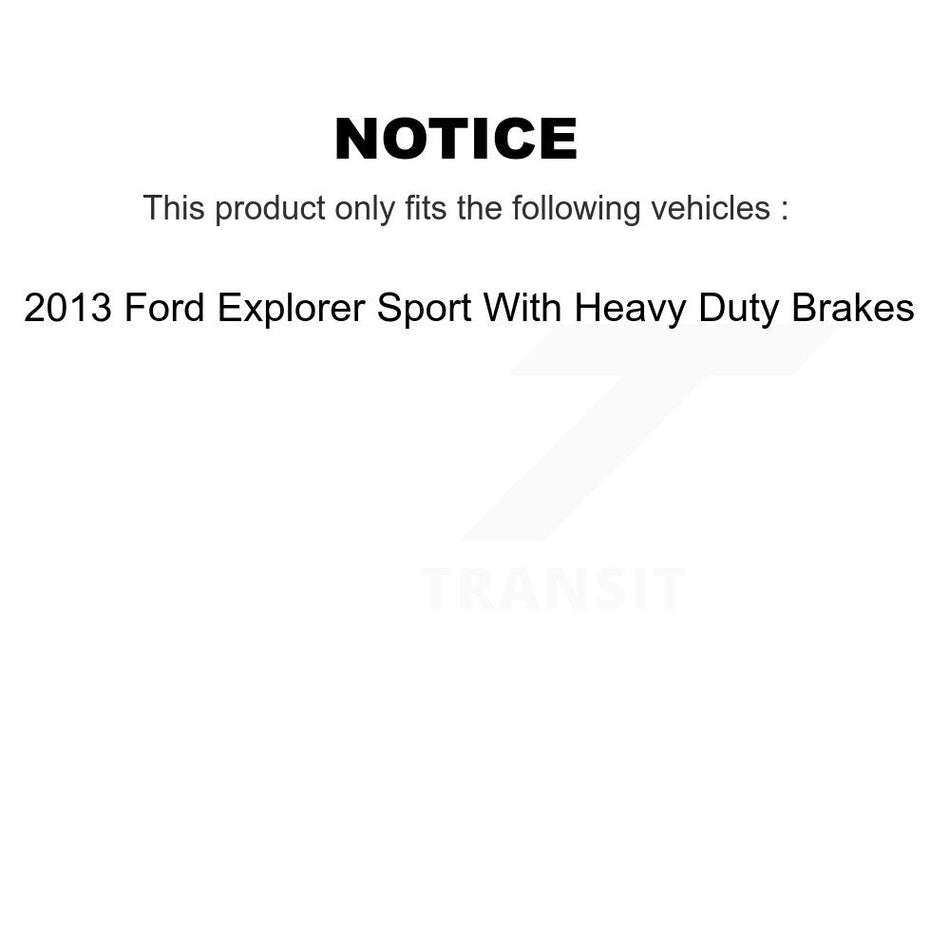 Front Rear Brake Caliper Coat Rotor Semi-Metallic Pad Kit (10Pc) For Ford Explorer Sport KCG-100879P