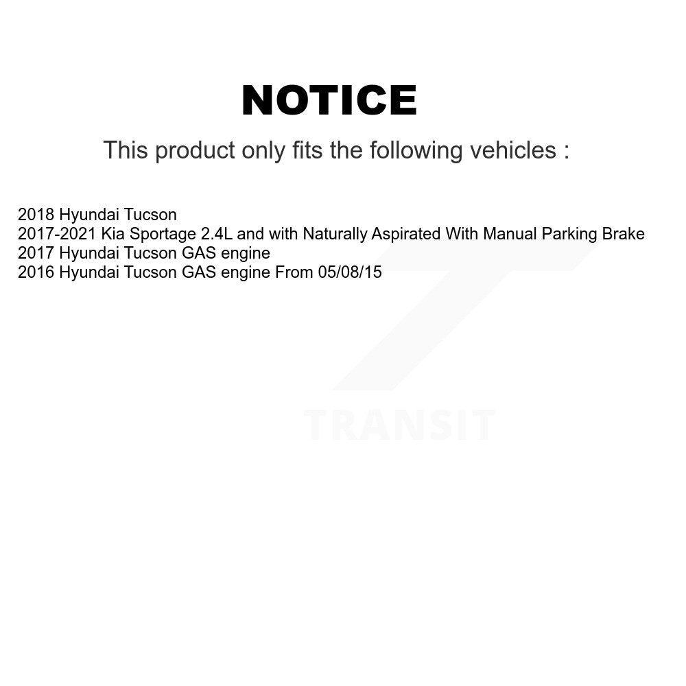 Front Rear Disc Brake Caliper Coat Rotor & Ceramic Pad Kit (10Pc) For Hyundai Tucson Kia KCG-100892C