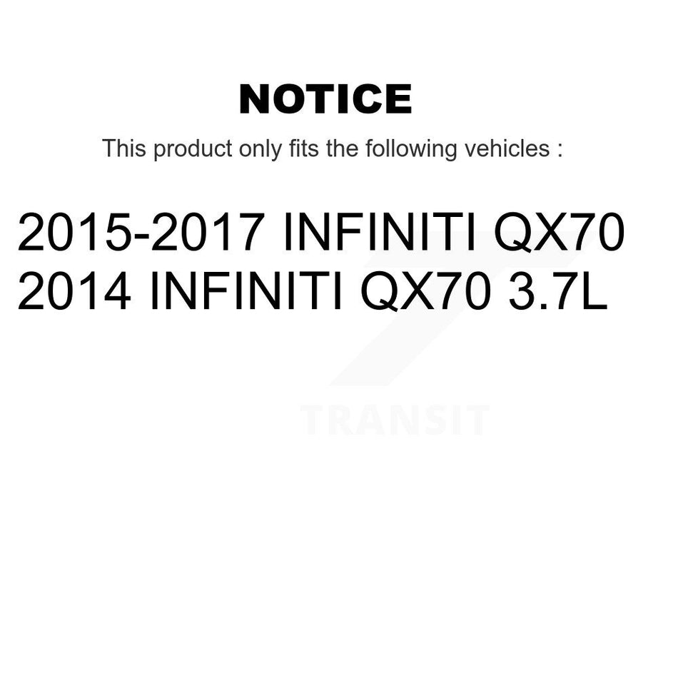 Rear Disc Brake Caliper Coated Rotors And Ceramic Pads Kit For INFINITI QX70 KCG-100921N