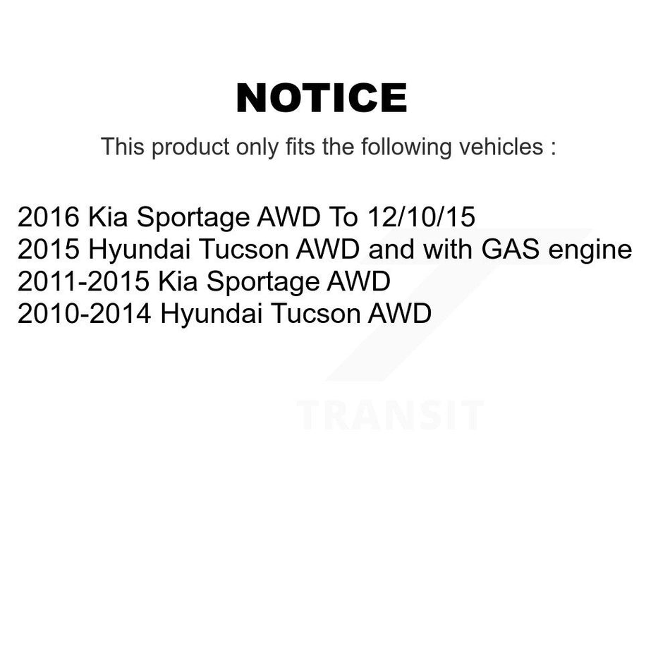 Front Rear Disc Brake Caliper Coated Rotors And Semi-Metallic Pads Kit (10Pc) For Hyundai Tucson Kia Sportage KCG-100931S