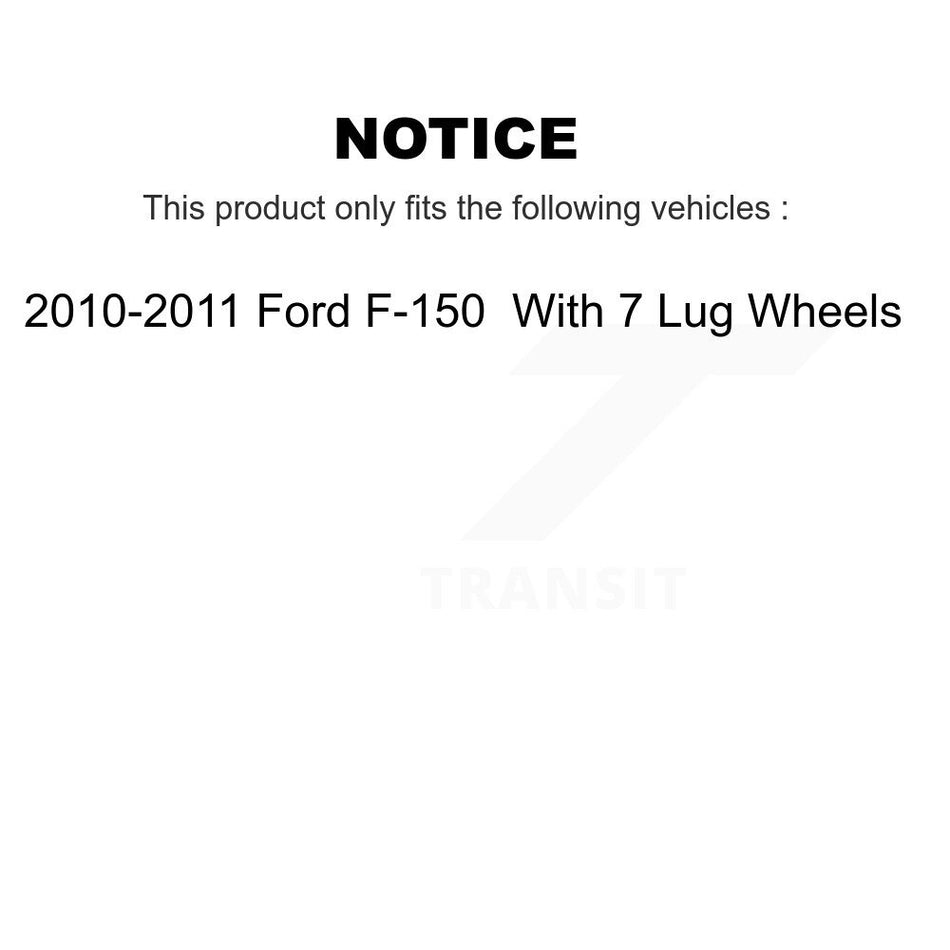 Front Rear Disc Brake Caliper Coated Rotors And Semi-Metallic Pads Kit (10Pc) For 2010-2011 Ford F-150 With 7 Lug Wheels KCG-100986P