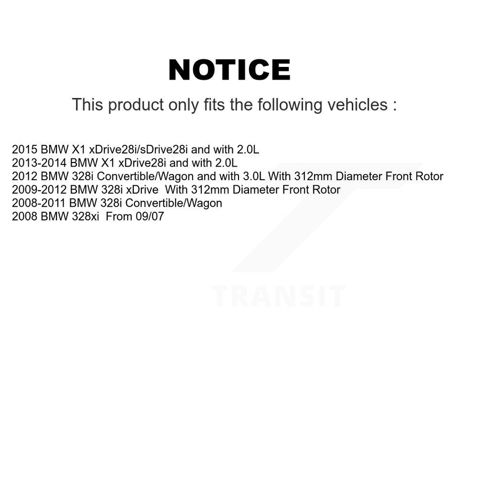 Front Rear Disc Brake Caliper Coated Rotors And Semi-Metallic Pads Kit (10Pc) For BMW 328i xDrive X1 328xi KCG-100990P