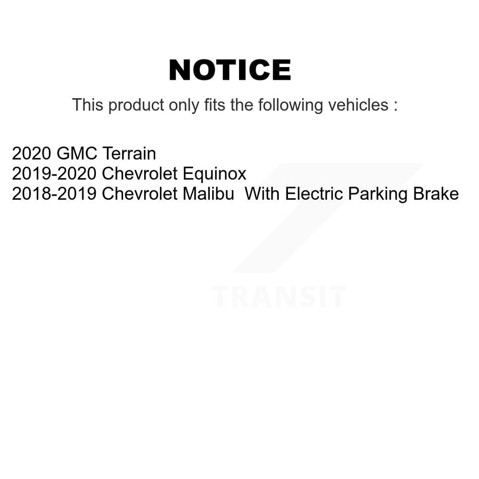 Rear Disc Brake Caliper Coated Rotors And Ceramic Pads Kit For Chevrolet Equinox GMC Terrain KCG-101004N