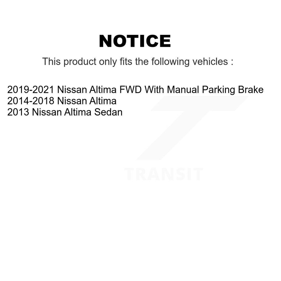 Front Rear Disc Brake Caliper Coated Rotors And Ceramic Pads Kit (10Pc) For Nissan Altima KCG-101024C