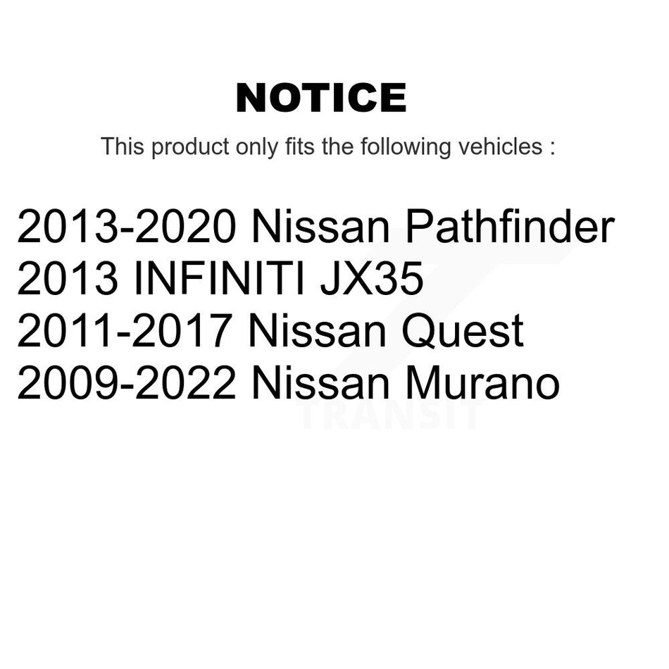 Rear Disc Brake Caliper Coated Rotors And Ceramic Pads Kit For Nissan Murano Pathfinder Quest INFINITI JX35 KCG-101038N