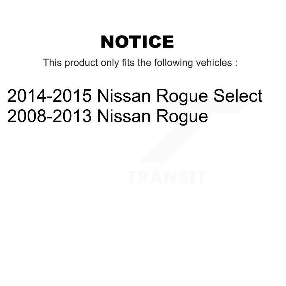 Front Rear Brake Caliper Coat Rotor Semi-Metallic Pad Kit (10Pc) For Nissan Rogue Select KCG-101049S