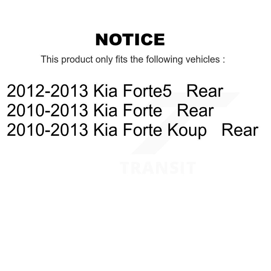 Rear Disc Brake Caliper Coated Rotors And Ceramic Pads Kit For Kia Forte Koup Forte5 KCG-101064N