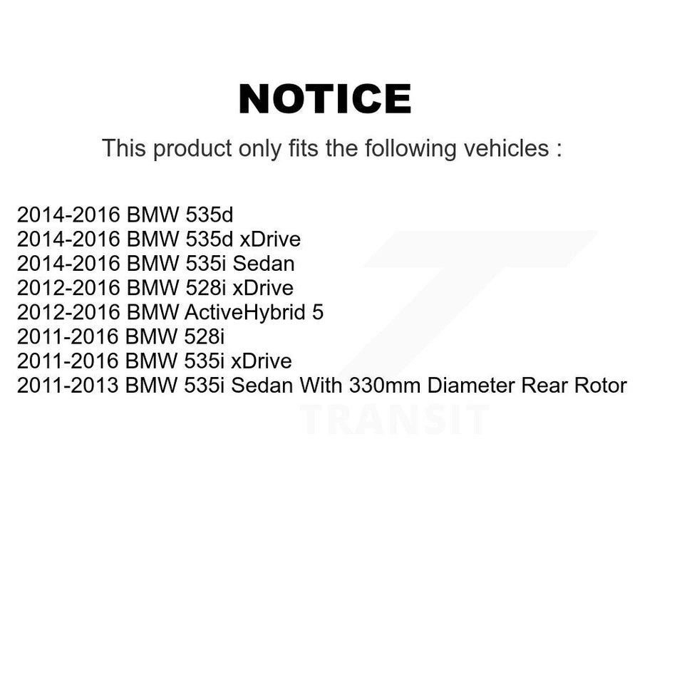Rear Disc Brake Caliper Coat Rotor Semi-Metallic Pad Kit For BMW 535i xDrive 528i 5 535d KCG-101107S