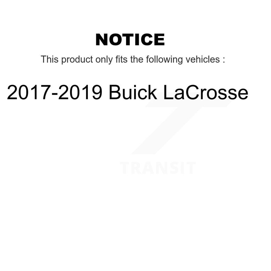 Rear Disc Brake Caliper Coated Rotors And Ceramic Pads Kit For 2017-2018 Buick LaCrosse KCG-101127N