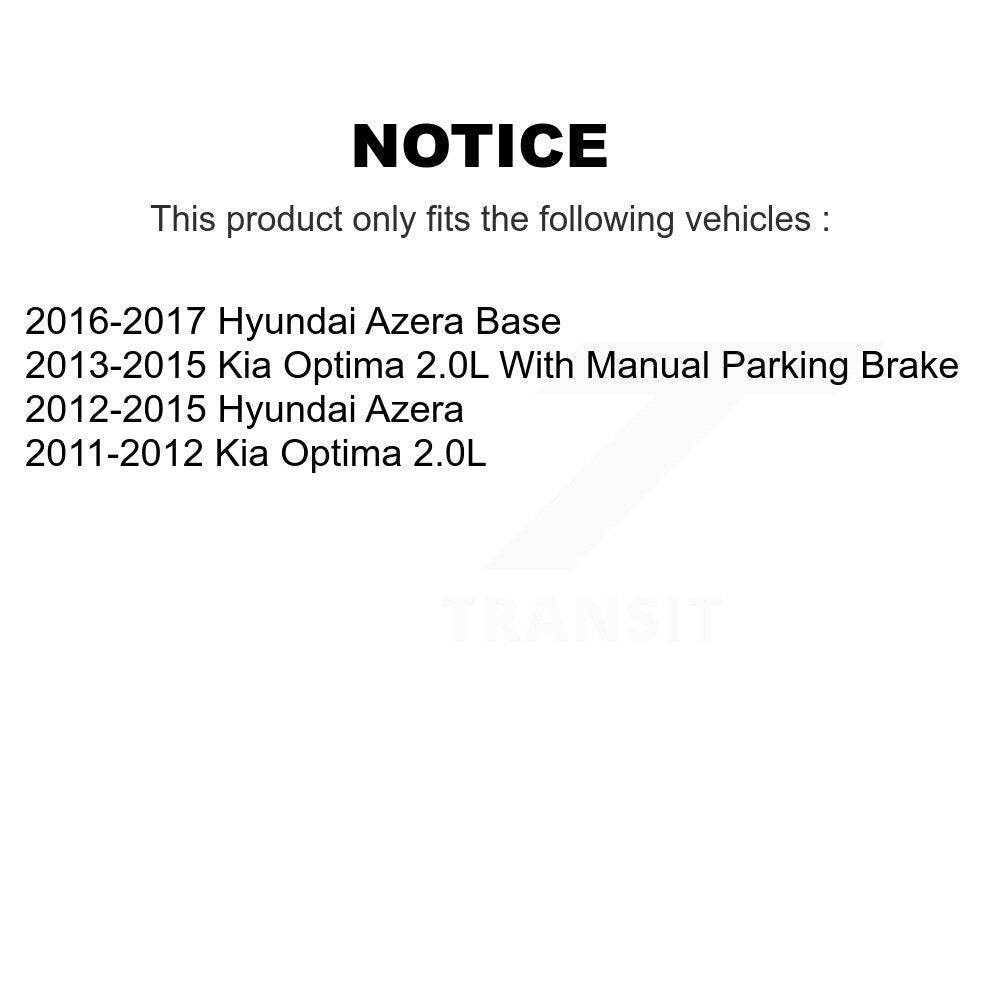 Rear Disc Brake Caliper Coated Rotors And Ceramic Pads Kit For Kia Optima Hyundai Azera KCG-101182N