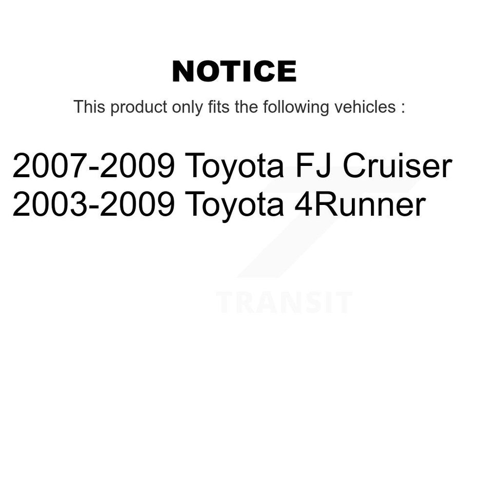 Rear Disc Brake Caliper Coated Rotors And Semi-Metallic Pads Kit For Toyota 4Runner FJ Cruiser KCG-101198N