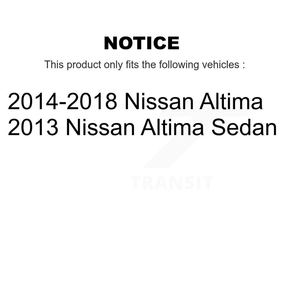 Front Rear Disc Brake Caliper Coated Rotors And Ceramic Pads Kit (10Pc) For Nissan Altima KCG-101507N