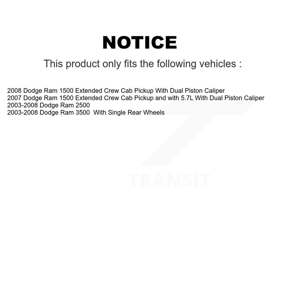 Front Rear Brake Caliper Coat Rotor Semi-Metallic Pad Kit (10Pc) For Dodge Ram 3500 2500 KCG-101567N