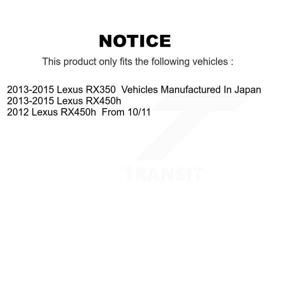 Front Rear Disc Brake Caliper Coat Rotor & Ceramic Pad Kit (10Pc) For Lexus RX350 RX450h KCG-101585N