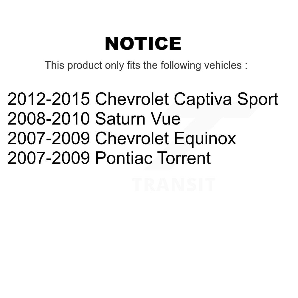 Front Rear Brake Caliper Coat Rotor Ceramic Pad Kit (10Pc) For Chevrolet Equinox Pontiac KCG-101698N