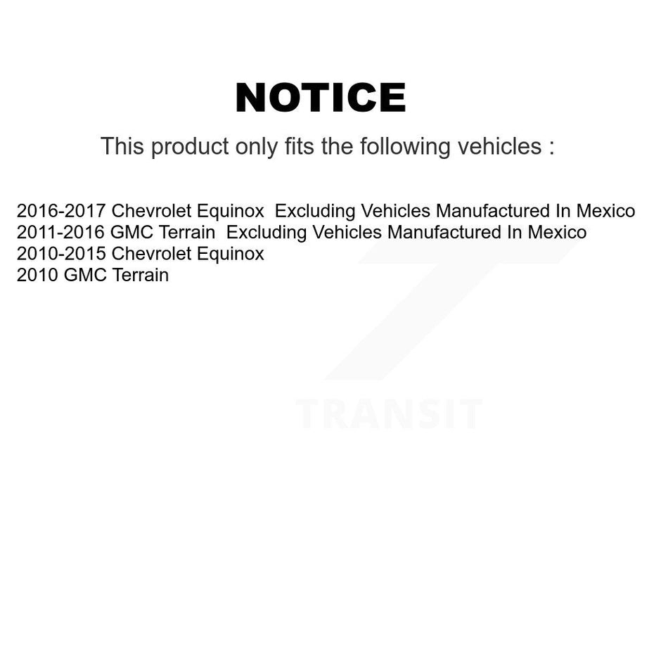 Front Rear Brake Caliper Coat Rotor And Ceramic Pad Kit (10Pc) For Chevrolet Equinox GMC KCG-101703N