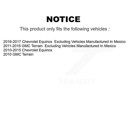Front Rear Brake Caliper Coat Rotor And Ceramic Pad Kit (10Pc) For Chevrolet Equinox GMC KCG-101704N
