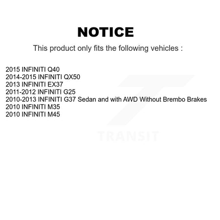 Front Rear Brake Caliper Coat Rotor Ameribrakes Pad Kit (10Pc) For INFINITI G37 QX50 G25 KCG-101844N
