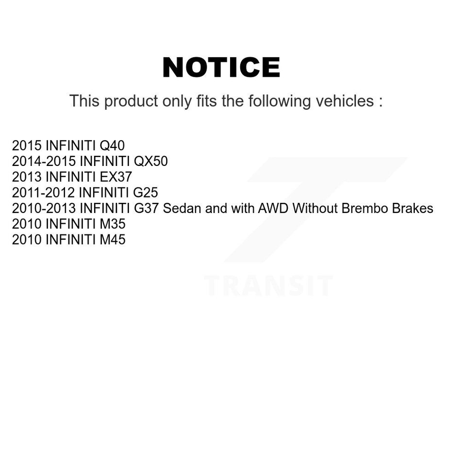 Front Rear Brake Caliper Coat Rotor Ameribrakes Pad Kit (10Pc) For INFINITI G37 QX50 G25 KCG-101851N