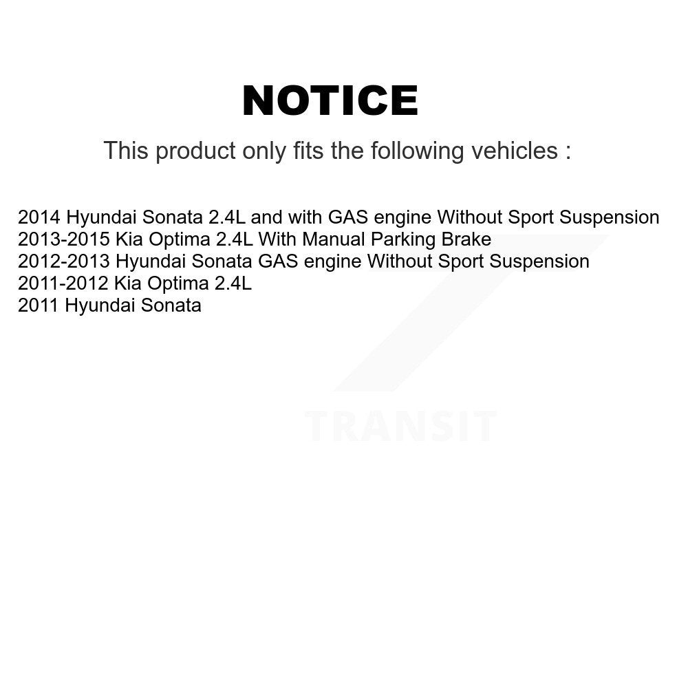 Front Rear Brake Caliper Coat Rotor Ceramic Pad Kit (10Pc) For Hyundai Sonata Kia Optima KCG-101999N