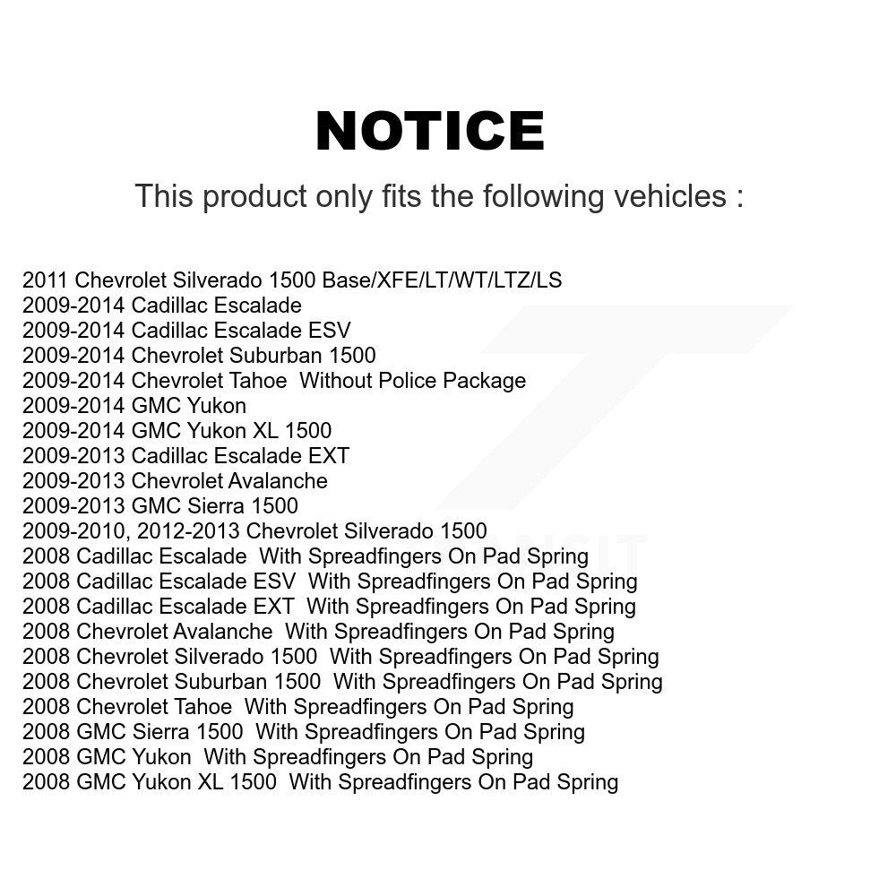 Front Rear Brake Caliper Coat Rotors Ameribrakes Pad Kit (10Pc) For Chevrolet GMC Sierra KCG-102039N