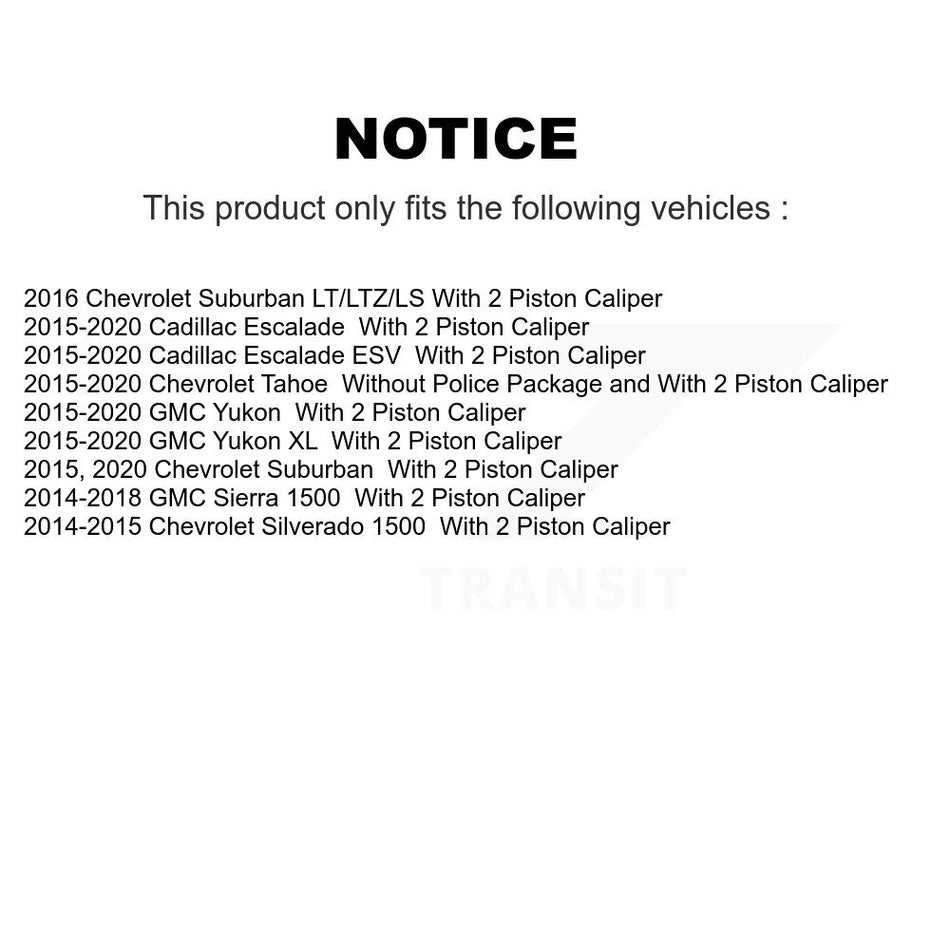 Front Rear Brake Caliper Coat Rotor Ceramic Pad Kit (10Pc) For GMC Sierra 1500 Chevrolet KCG-102040N