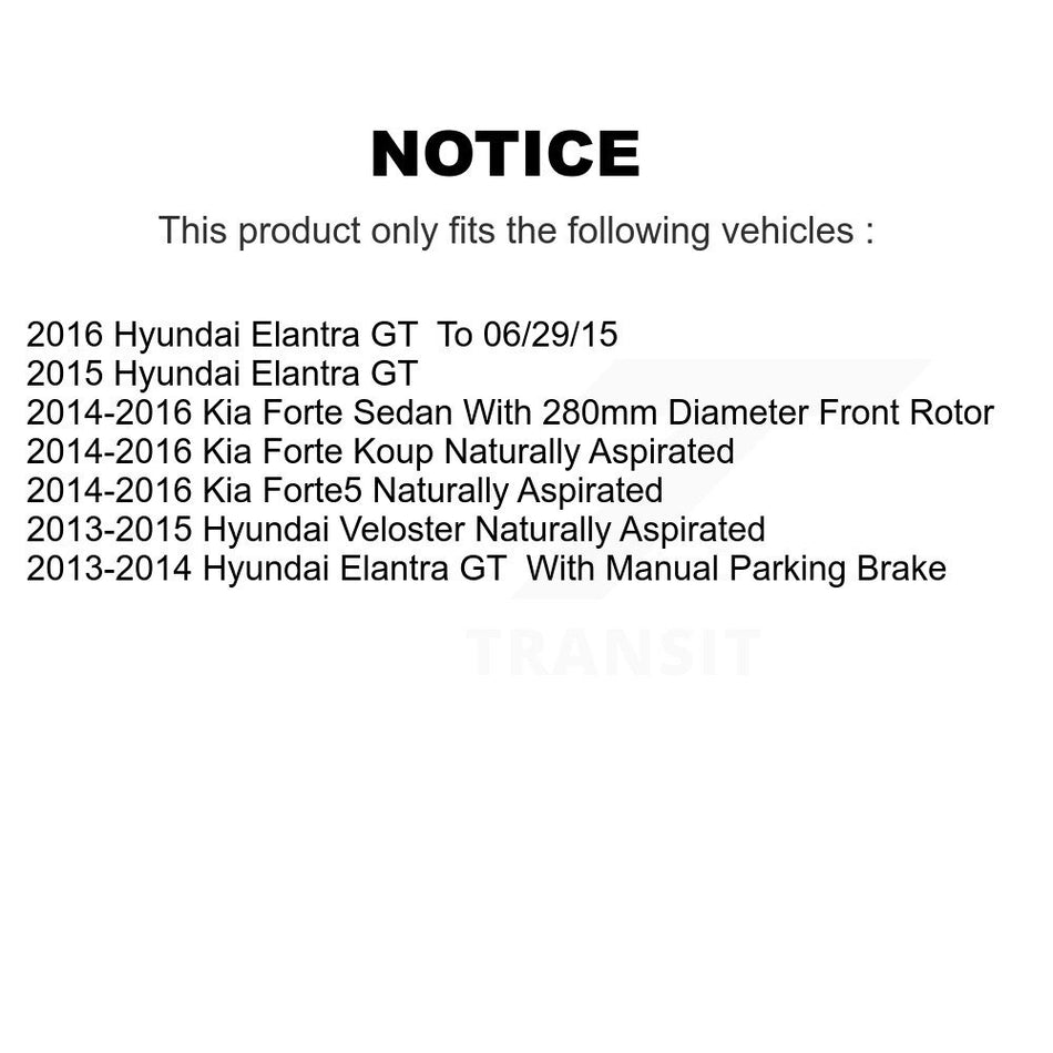 Front Rear Brake Caliper Coat Rotors & Ceramic Pad Kit (10Pc) For Hyundai Elantra GT Kia KCG-102284N