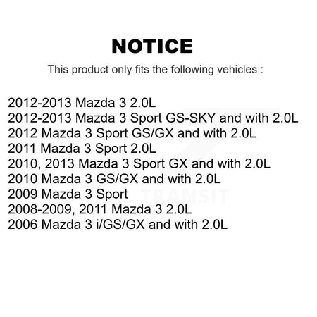 Front Rear Disc Brake Caliper Coated Rotors And Ceramic Pad Kit (10Pc) For Mazda 3 Sport KCG-102324N