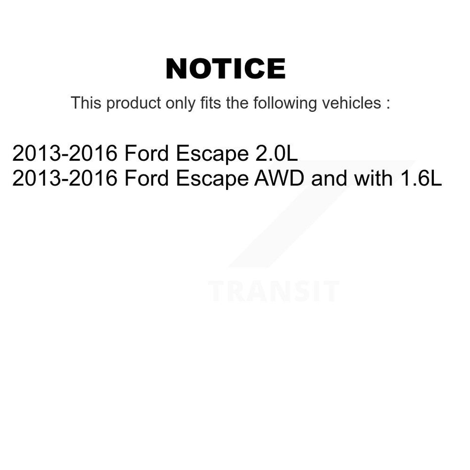 Front Rear Disc Brake Caliper Coated Rotors And Ceramic Pads Kit (10Pc) For Ford Escape KCG-102338N