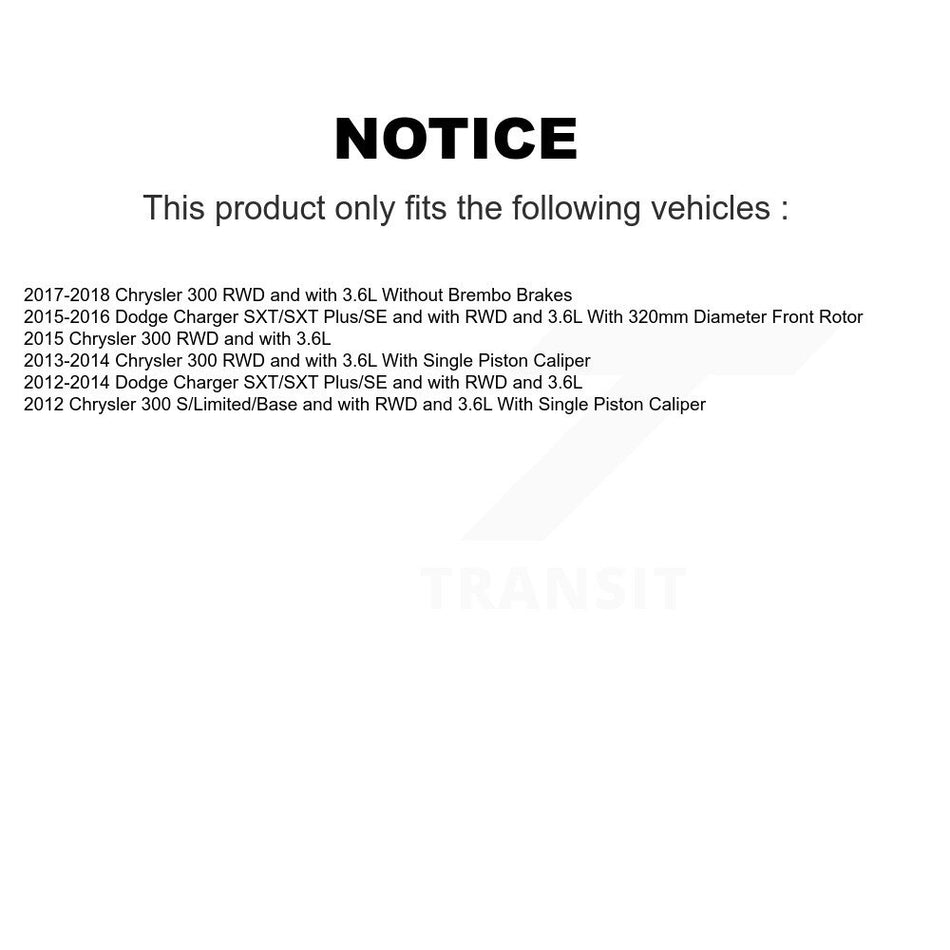 Front Rear Disc Brake Caliper Coat Rotor & Ceramic Pad Kit (10Pc) For Chrysler 300 Dodge KCG-102361N