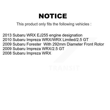 Front Rear Brake Caliper Coat Rotor & Ceramic Pad Kit (10Pc) For Subaru Impreza Forester KCG-102607N