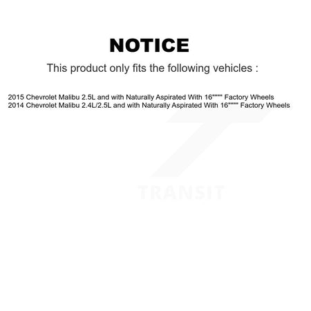 Front Rear Disc Brake Caliper Coat Rotor And Ceramic Pad Kit (10Pc) For Chevrolet Malibu KCG-102830N