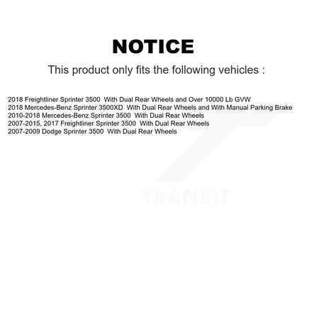 Front Rear Brake Caliper Coat Rotor Semi-Metallic Pad Kit (10Pc) For Sprinter 3500 Dodge KCG-102848N