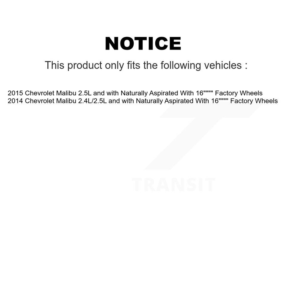 Rear Disc Brake Caliper Coated Rotors And Ceramic Pads Kit For Chevrolet Malibu KCG-102868N