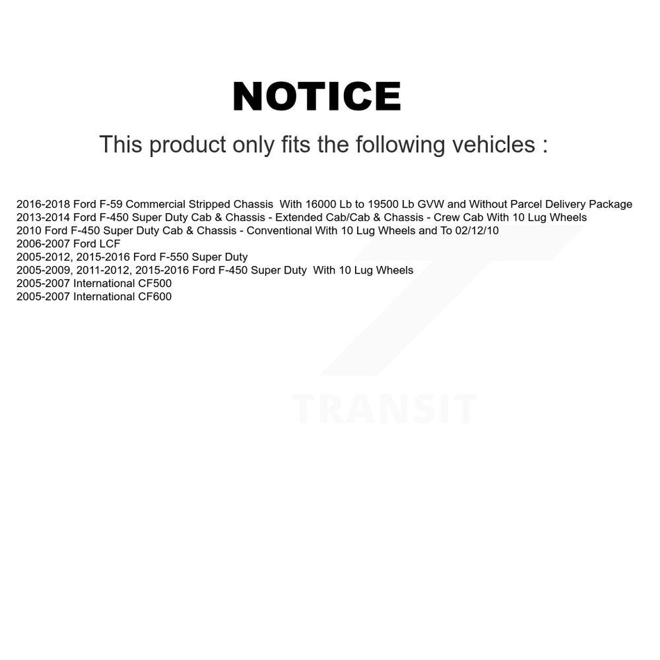 Front Rear Ceramic Brake Pads And Parking Shoes Kit For Ford F-450 Super Duty F59 F-550 F-59 Commercial Stripped Chassis KCN-100022