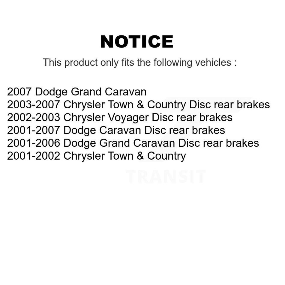 Front Rear Ceramic Brake Pads And Parking Shoes Kit For Dodge Grand Caravan Chrysler Town & Country Voyager KCN-100051