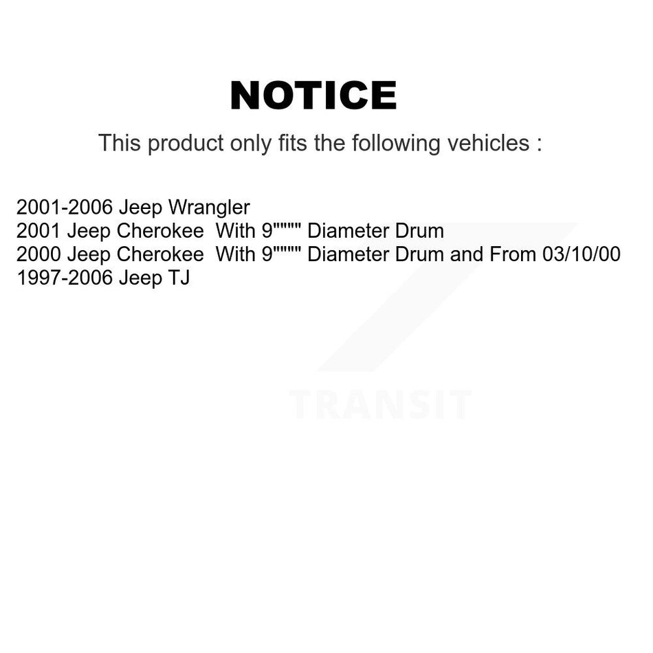 Front Rear Ceramic Brake Pads And Drum Shoes Kit For Jeep Wrangler Cherokee TJ KCN-100304